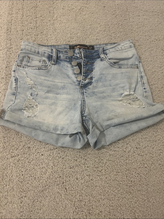 Dollhouse Pants - Dollhouse Light Blue Distressed High-Rise Denim Shorts